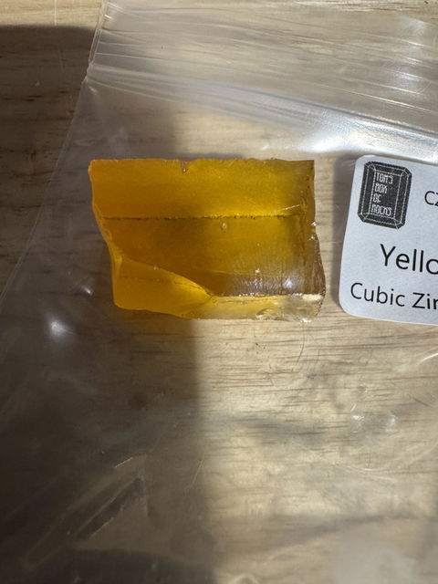Yellow Cubic Zirconia Faceting Rough for Gem Cutting - Various Sizes