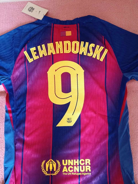 Męska Koszulka Domowa Barcelona LEWANDOWSKI #9 Wersja Piłkarska 2025/26 - UCL - Slim Fit