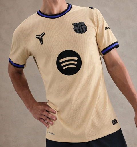 Męska Koszulka Wyjazdowa FC Barcelona LEWANDOWSKI #9 Wersja Piłkarska 2025/26 - UCL - Slim Fit