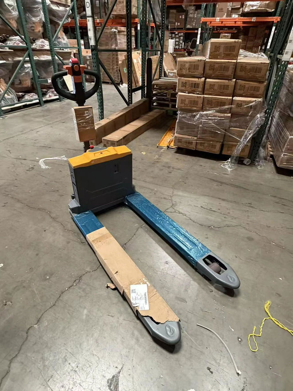 Electric Pallet Jack 3300 lb Capacity with 48" x 27" Forks Lightweight Lithium Design, T-103701