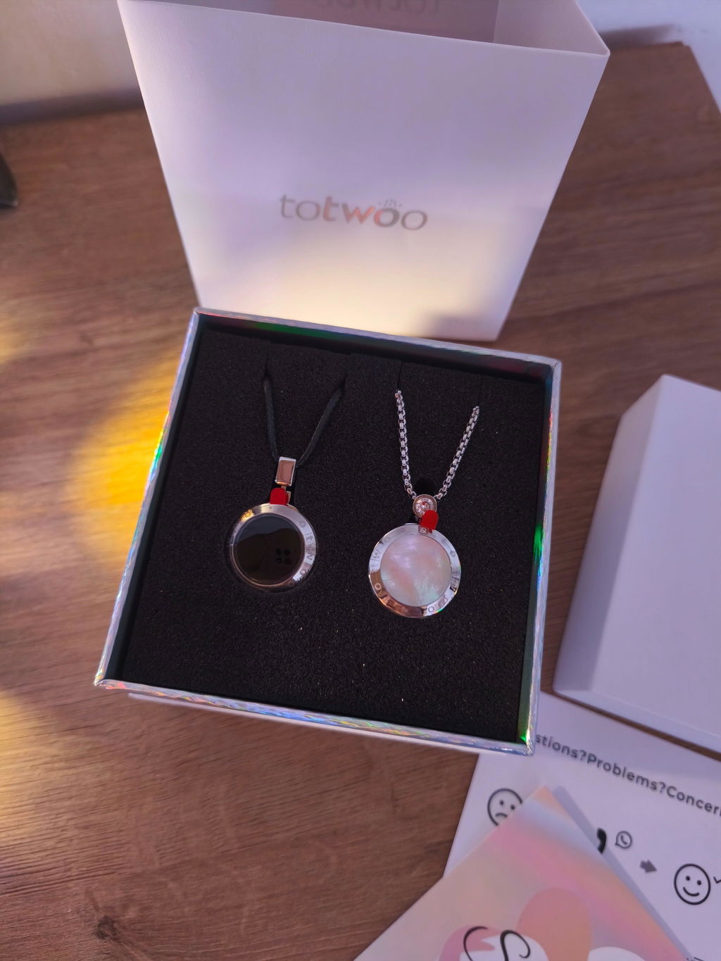 Soulmate 2.0 Touch Necklaces with Obsidian and Mother of Pearl Panels