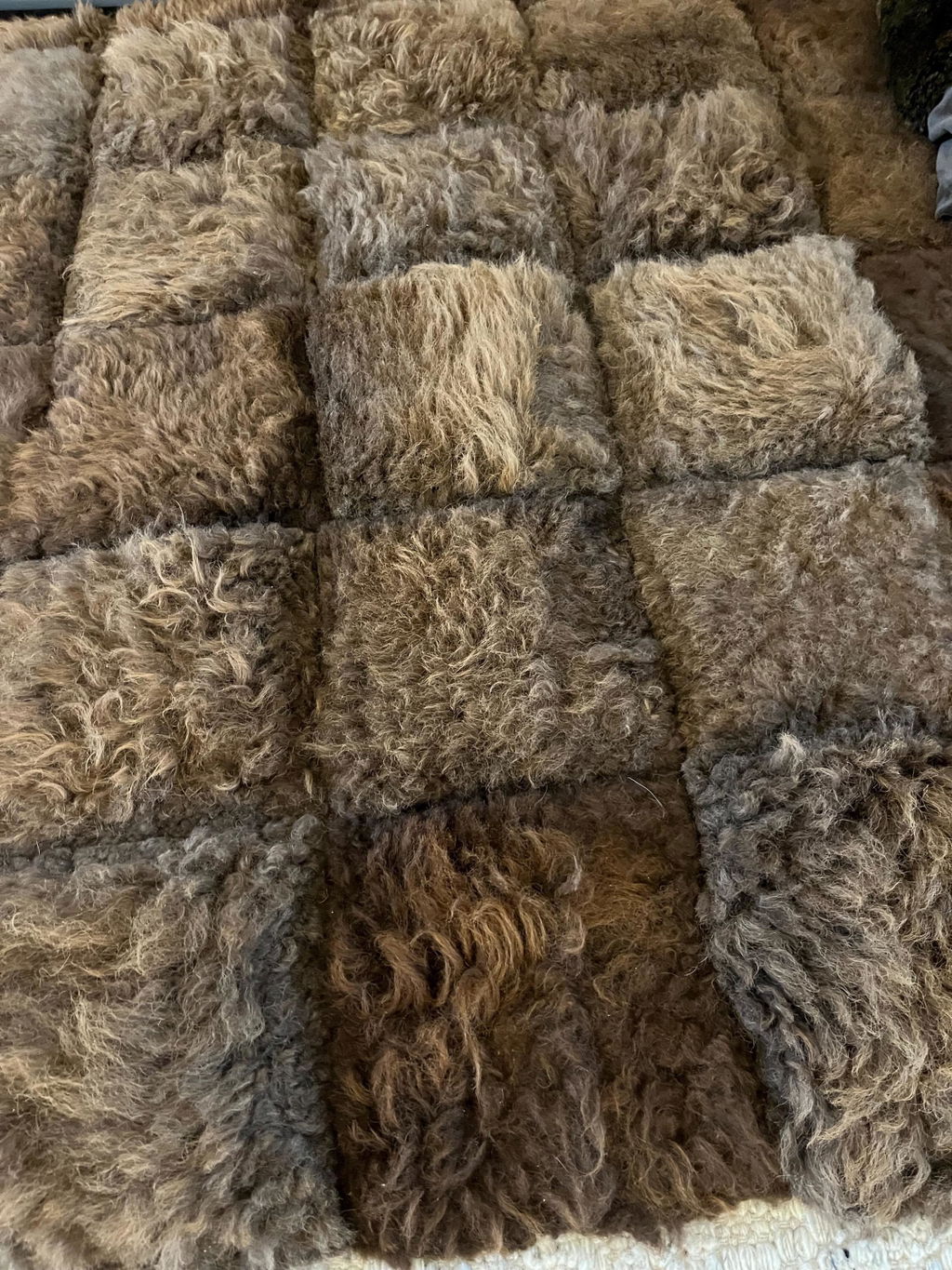 Bison Patchwork Rug | Handmade Hair-On – 8 × 5 Ft