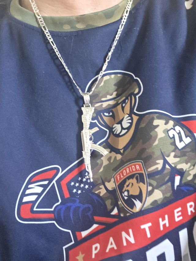 Photo from Nicholas B.'s review of the .925 Silver Ak 47 Pendant 69868
