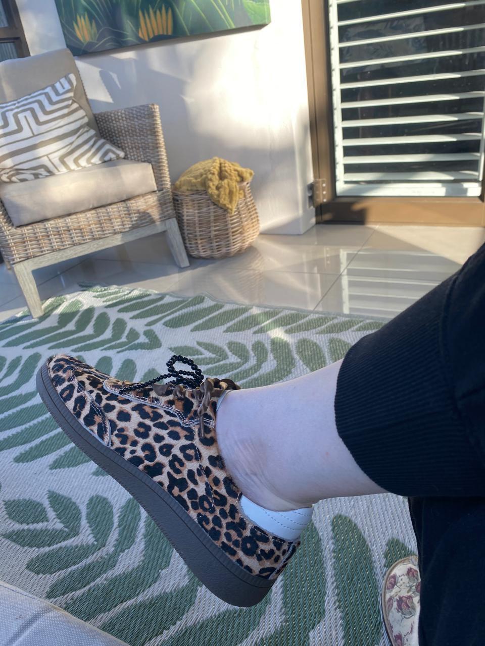 Julz Shiloh Leather Sneaker In Leopard Print