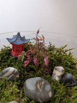 Small Red Pagoda Terrarium Figurine