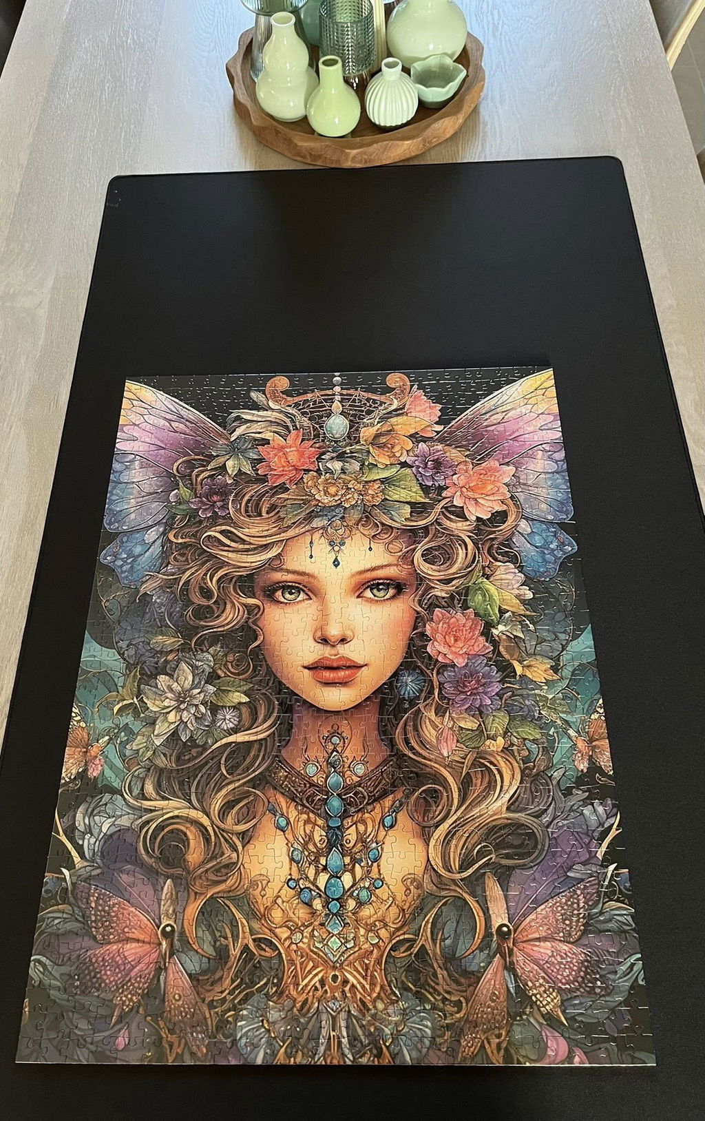 Mystical Fairy Queen with Floral Crown Jigsaw Puzzle