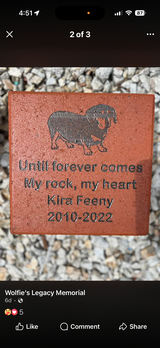 Wolfies Legacy Custom Engraved Brick 4x8 or 8x8