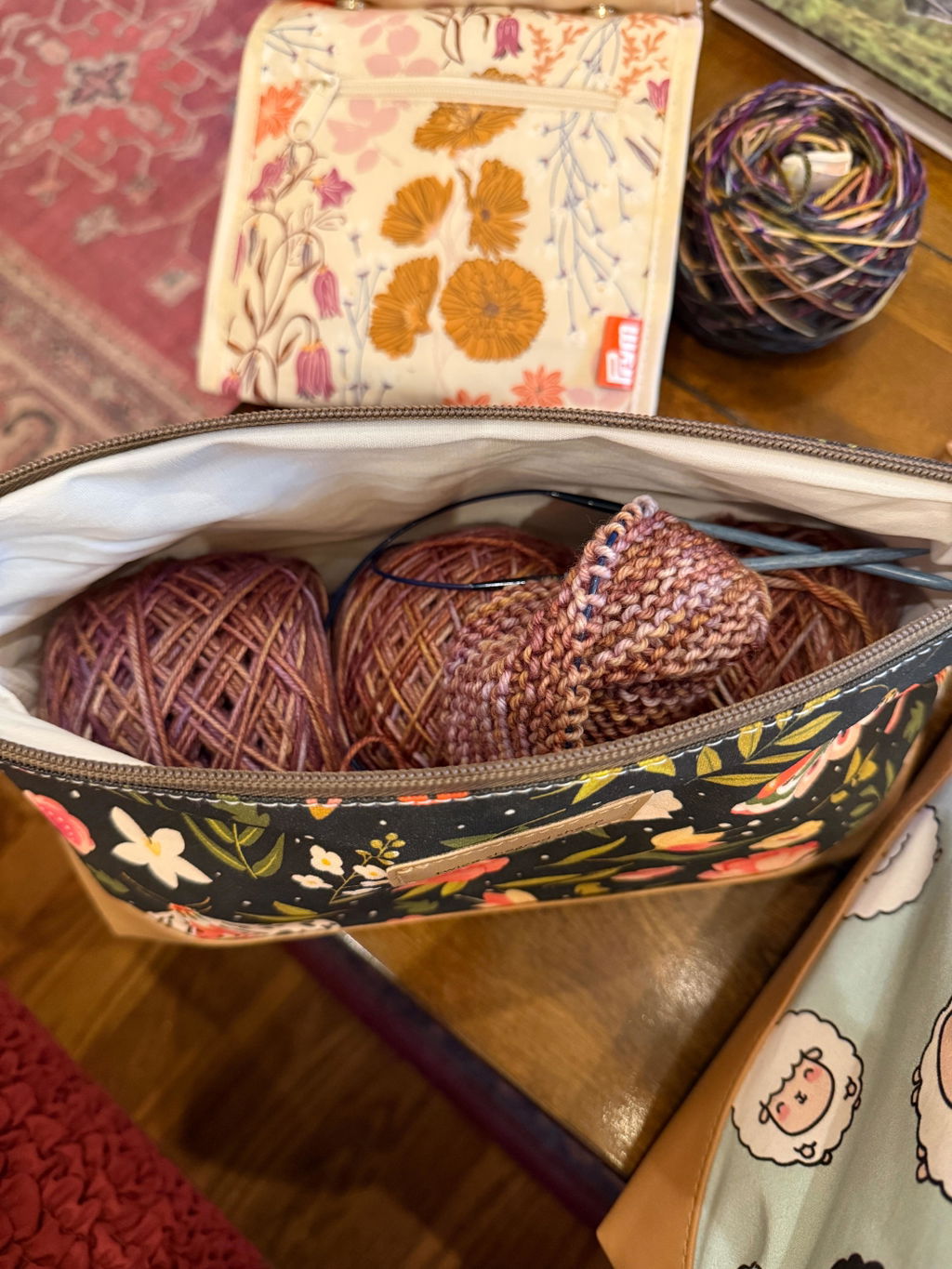 Night Forest Trinity Bag – Medium Zippered Knitting Project Bag