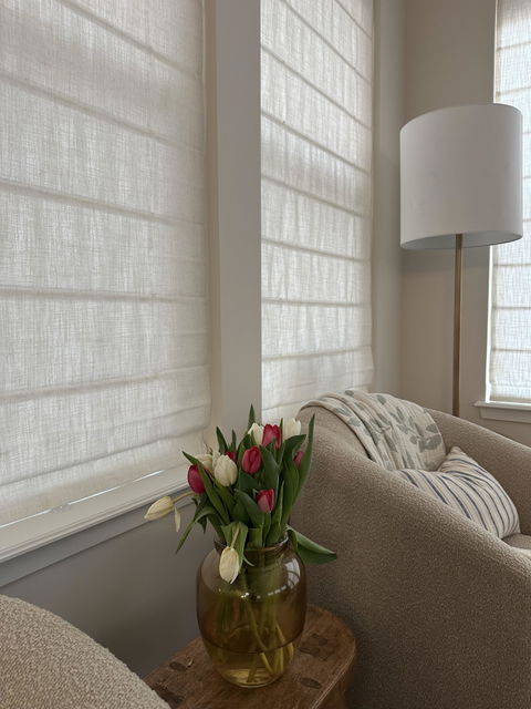 Liz Linen Roman Shade Cordless