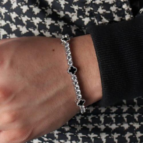 4mm S925 Moissanite Tennis Bracelet With Four Leaf Clover