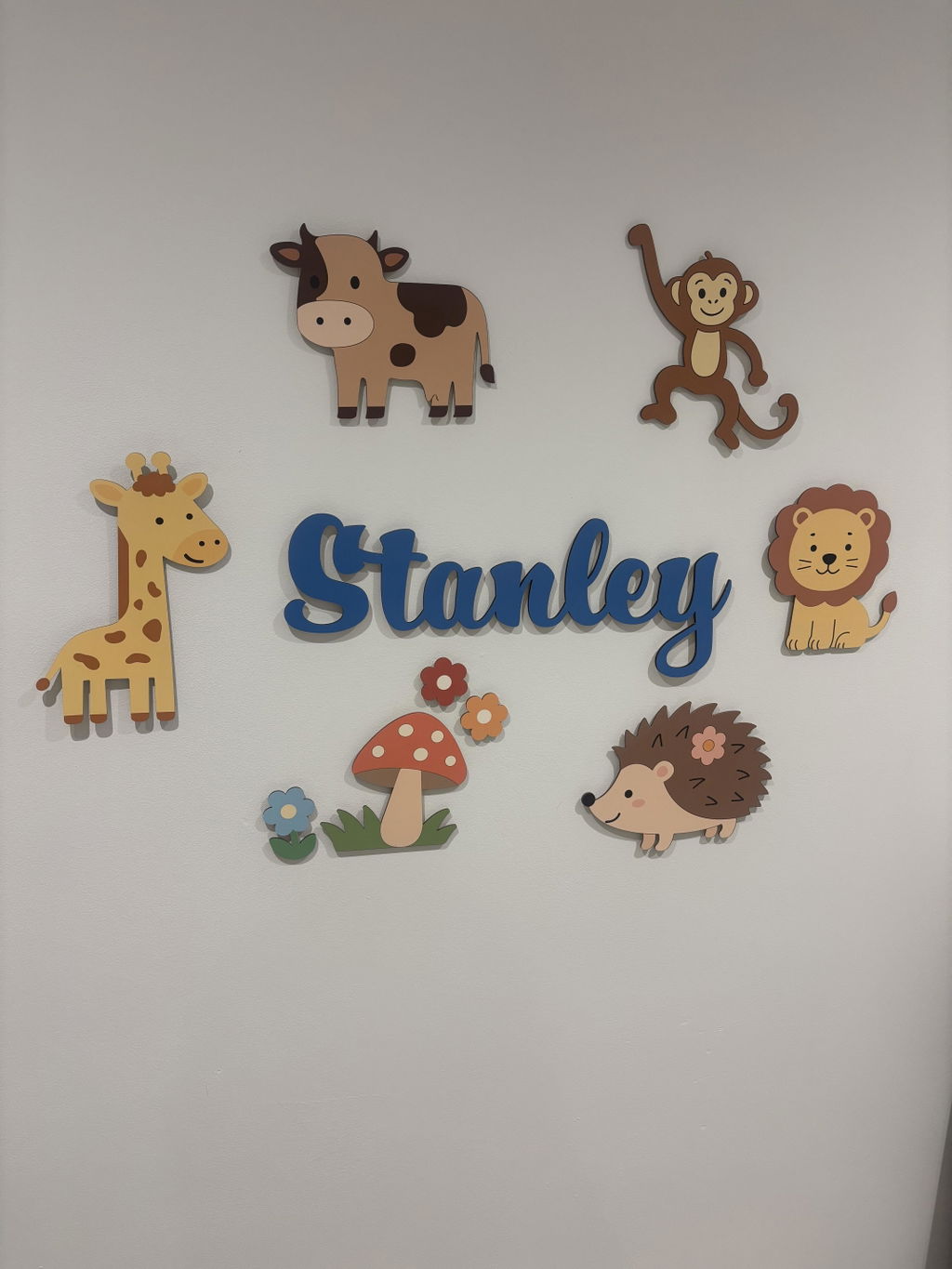 Personalised Wooden Nursery Name Sign – Custom Kids Room Wall Decor