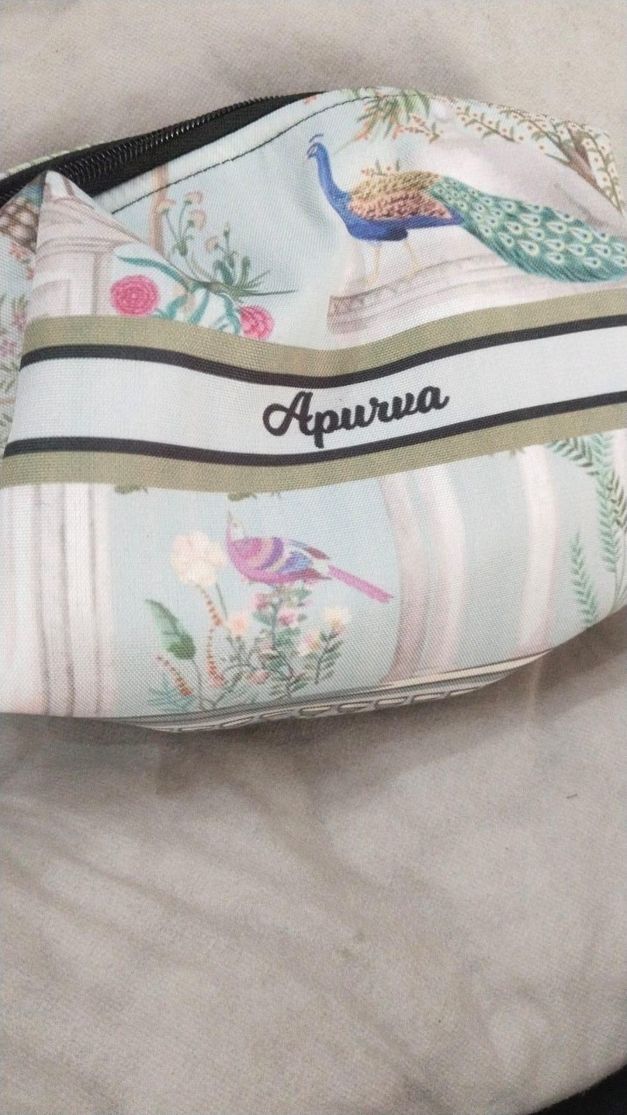 Personalised Peacock Printed Box Pouch