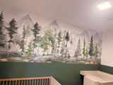 Kindertapete Tannenwald Aquarell