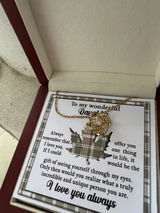 To My Wonderful Daughter Love Knot Necklace - 18k Yellow Gold Over Stainless Steel, To My Daughter Jewelry