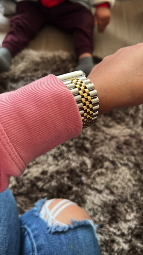 Apple Watch Bracelet Strap - Jubilee - Silver Gold