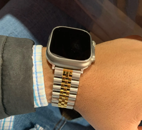 Apple Watch Bracelet Strap - Jubilee - Silver Gold