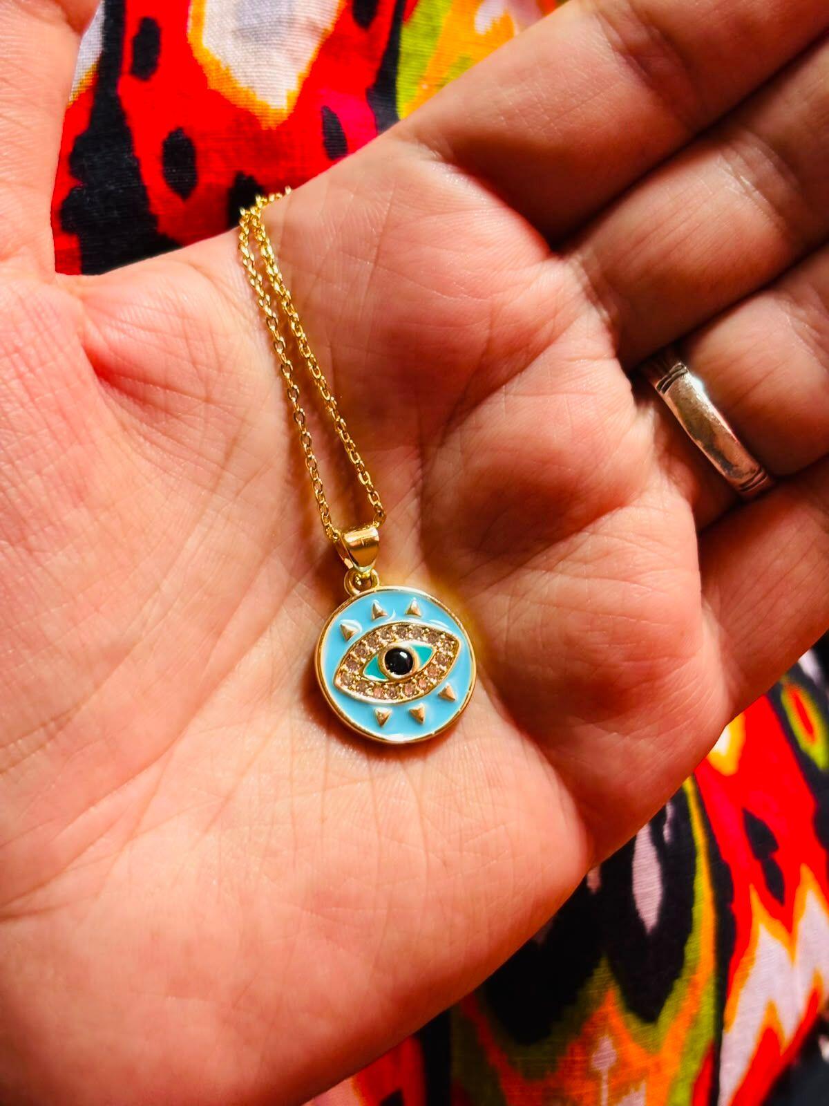 Blue Evil Eye Sequence Pendant