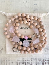 SOULBEADS ROSE WOOD QUARZ cell phone chain