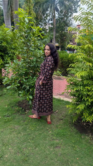 Customer photo of Kaashi Black Ajrakh Shirt Dress