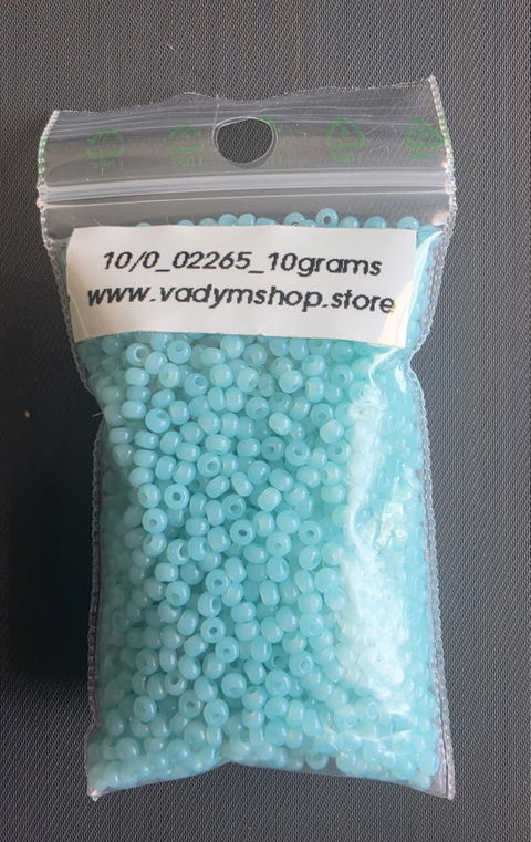 10/0 02265 Preciosa Czech Glass Seed Beads Rocailles 2.3mm. Turquoise Alabaster - Solgel dyed.