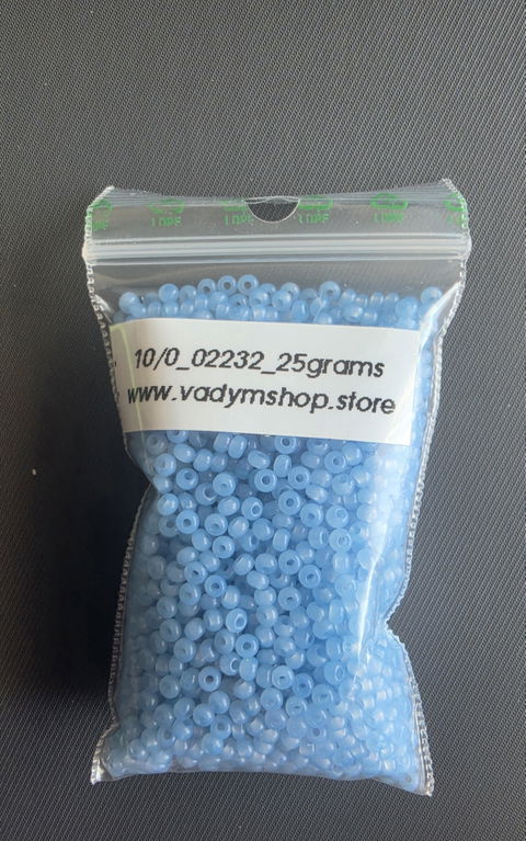 10/0 02232 Preciosa Czech Glass Seed Beads Rocailles 2.3mm. Light blue Alabaster - Solgel dyed.