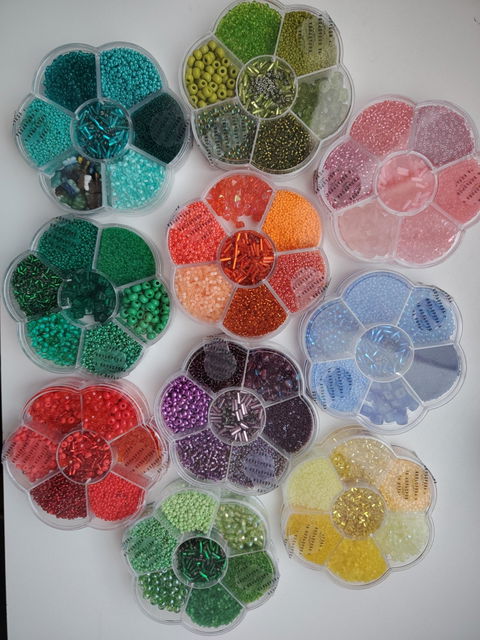 Pink Mixed Preciosa Beads.