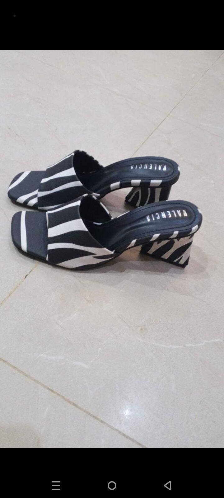 Zebra Puff Block Heel