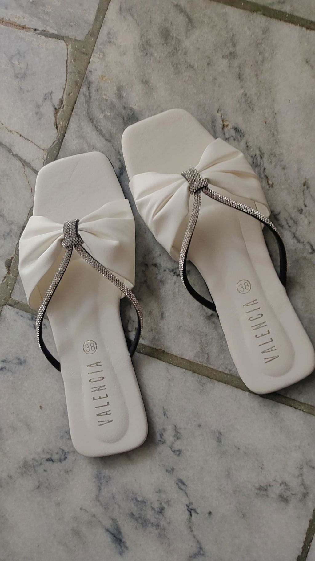 White Rhinestone Slipper