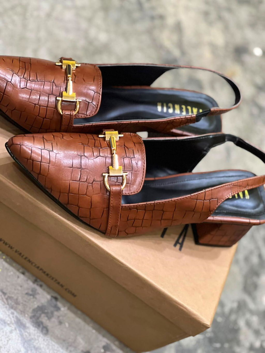 Elizah Croc Slingback Heel