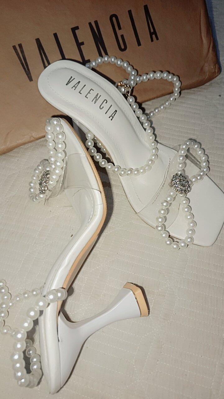 Crystal Pearl Ankle Heel