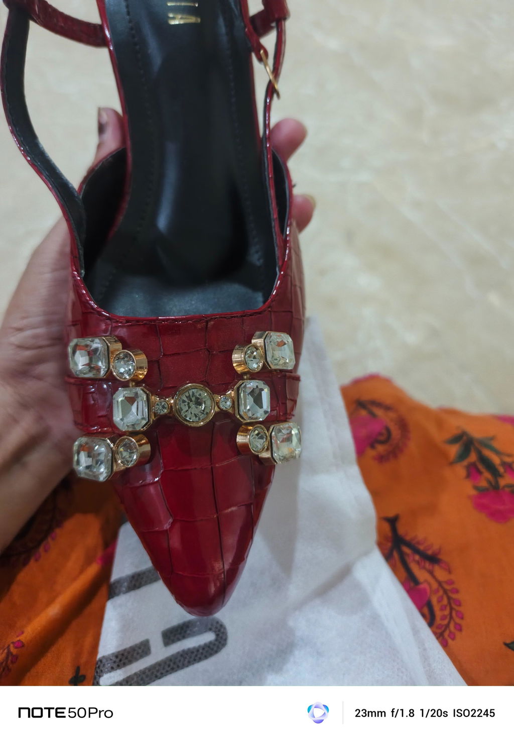 Zofia Stone Croc Heel