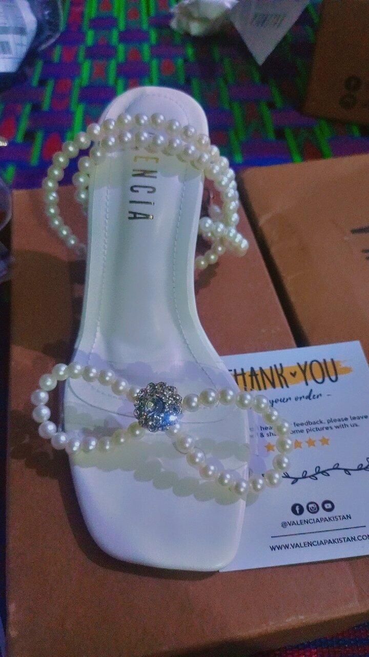 Crystal Pearl Ankle Heel