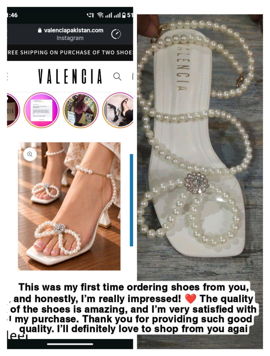 Crystal Pearl Ankle Heel
