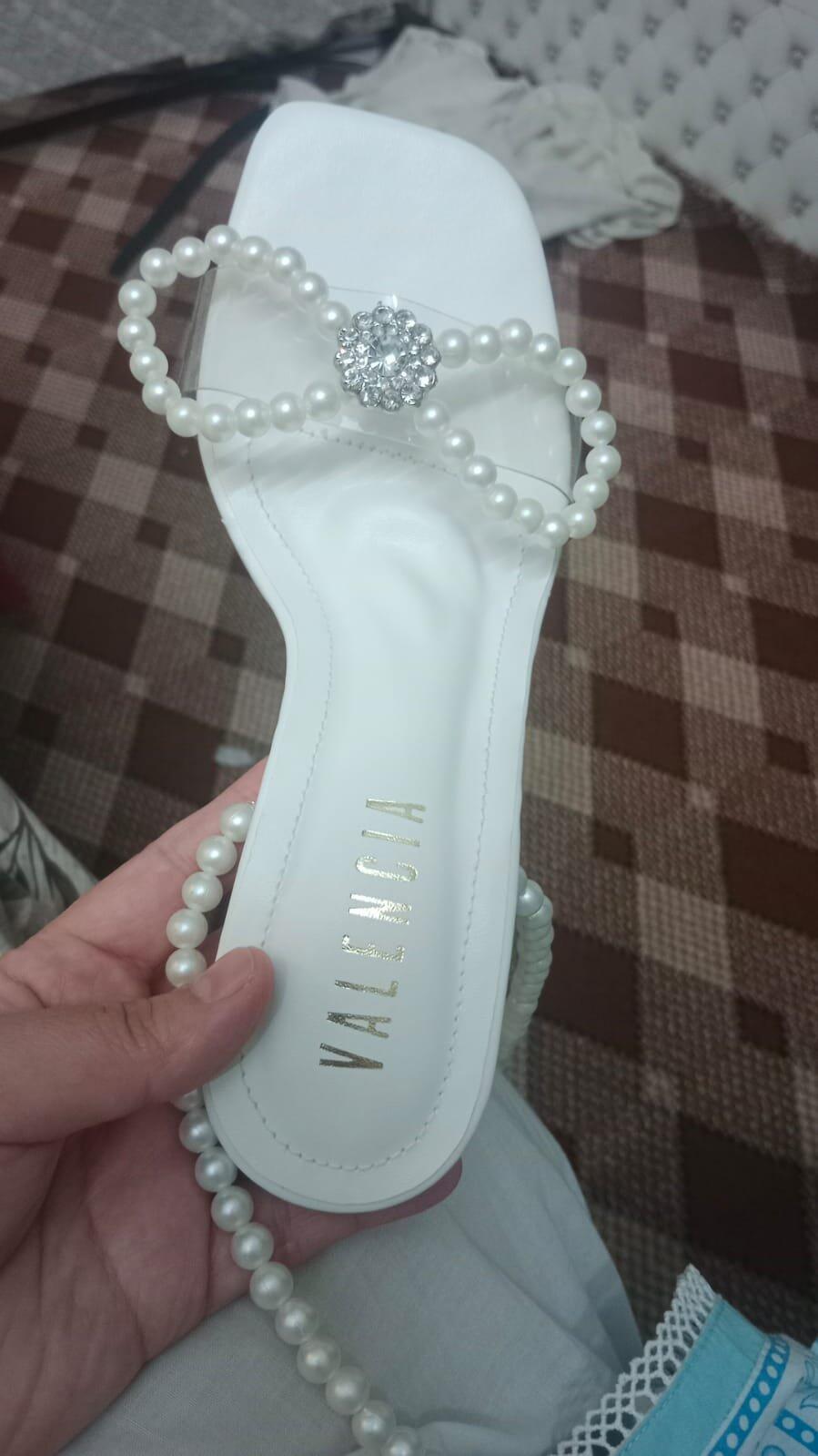 Crystal Pearl Ankle Heel