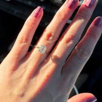 1.33 CT Oval Cut Solitaire Hidden Halo Moissanite Engagement Ring