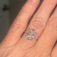 3.0 CT Oval Cut Solitaire Style Moissanite Engagement Ring