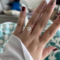 1.85 CT Oval Solitaire Moissanite Engagement Ring