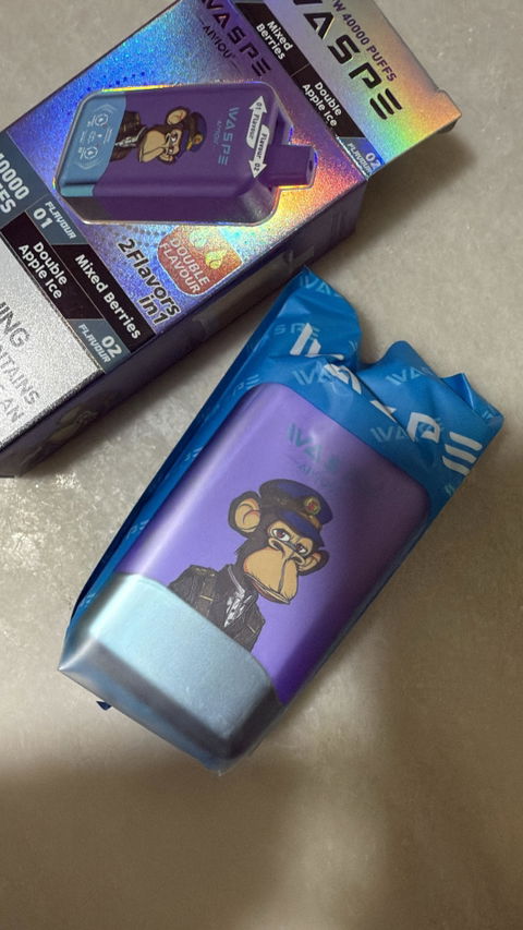 Vaper de 40.000 puffs  con pantalla led  - recargable tipo c sabor Bayas mixtas + hielo doble de manzana - Larga Duración y Doble Sabor (Sin Nicotina)