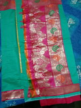 Silk Blend Nauvari Paithani Saree – 9 Yard Kashta Saree with Copper Zari Butti & Peacock Pallu | Wedding Wear