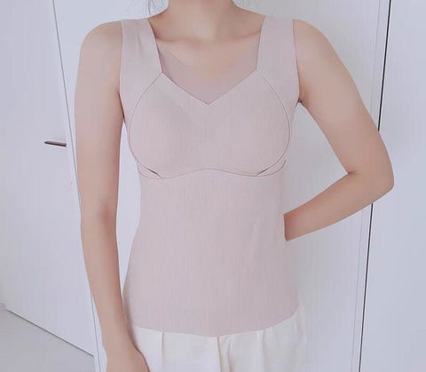 【2枚セットで¥6,980円】VEIMIA あったかインナー・タンクトップ | 厳選されたウール＆シルク素材を使用し、柔らかく肌に優しい。独自の繊維構造で優れた保温効果を発揮！一体型カップ付きでズレなく快適。