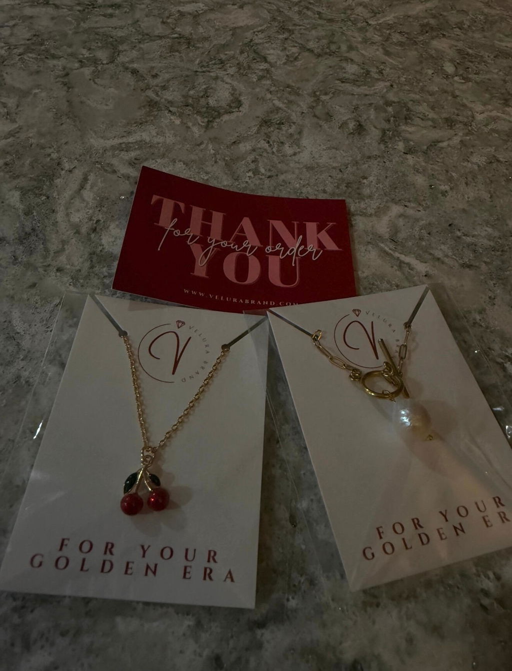 Golden Cherry Necklace