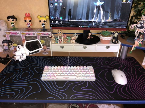 Black RGB Wave XXL Oversized Mousepad Desk Mat for Gaming Ultra Thick