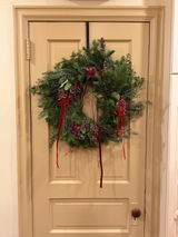 Red Velvet Wreath - Preserved Cedar Holiday Wreath