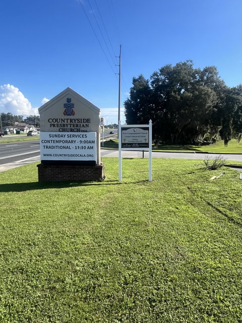3' x 4' Custom Church Welcome Sign with Vinyl Frame Kit | Includes 3mm ACM Panel, 8' Vinyl Posts & Rails