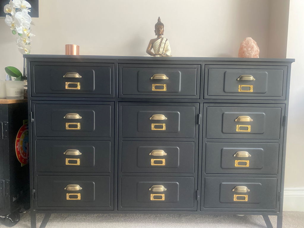 Industrial Metal Sideboard - Matt Black