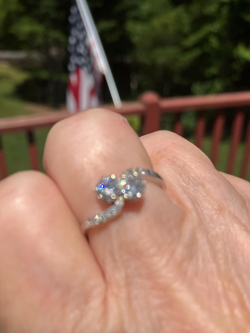 Antique Edwardian Platinum old cut natural diamond Toi et Moi ring 0.60ct c1910s