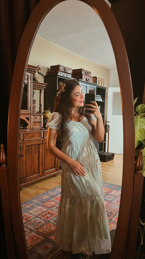 Romantic Light Blue Puffy Dress