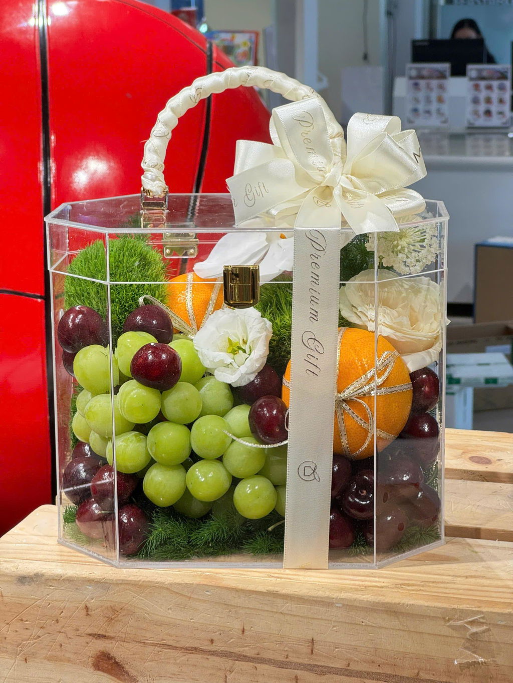 Hộp Quà Trái Cây Cherry, Nho Sữa, Quýt Úc Tặng Khách Hàng, Đối Tác
