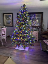 7.5' Everglow Pre-Lit Balsam Fir Artificial Christmas Tree with 1,050 Warm White & Color LED Lights
