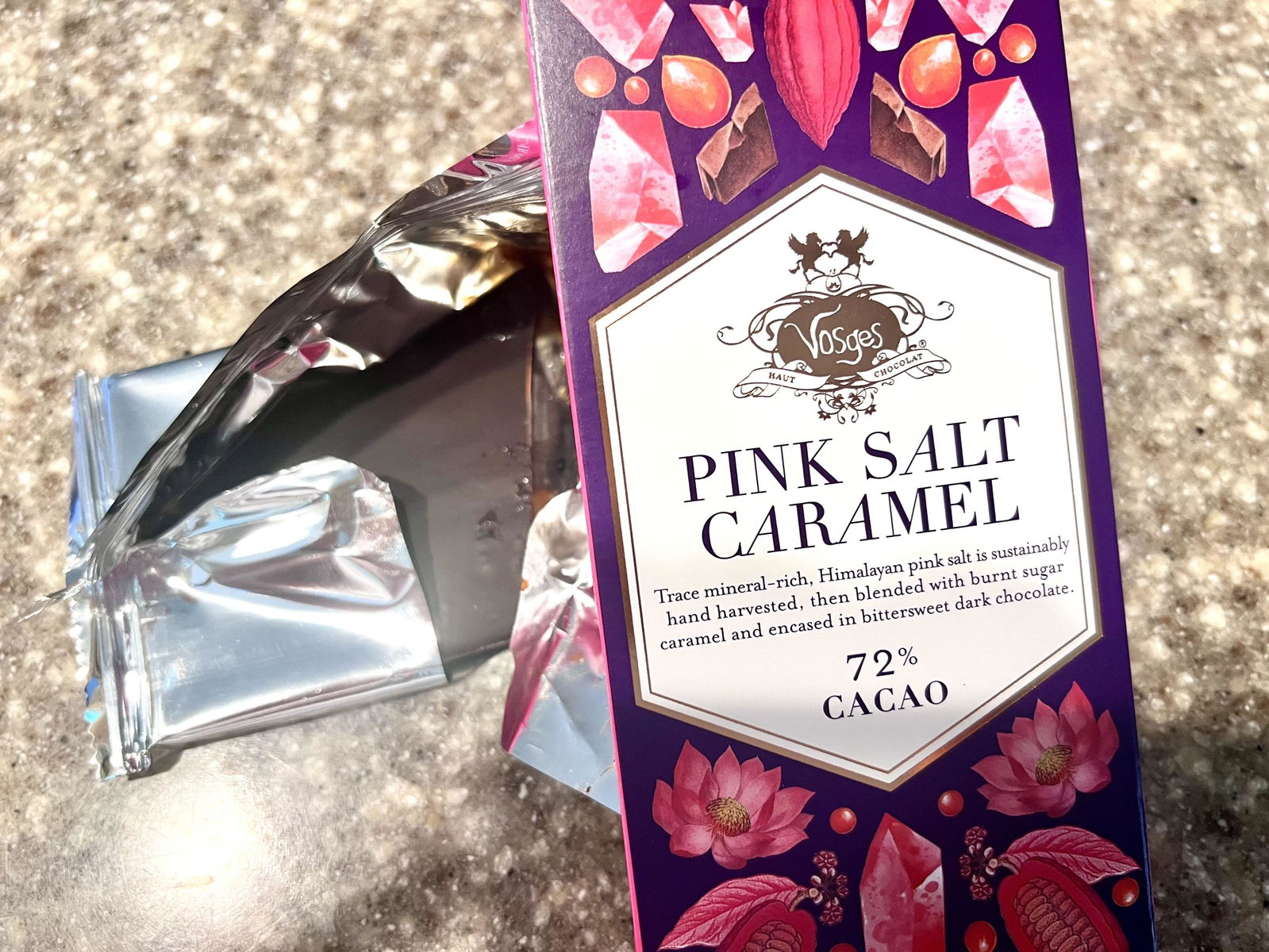 Pink Himalayan Crystal Salt Caramel Chocolate Bar | Vosges